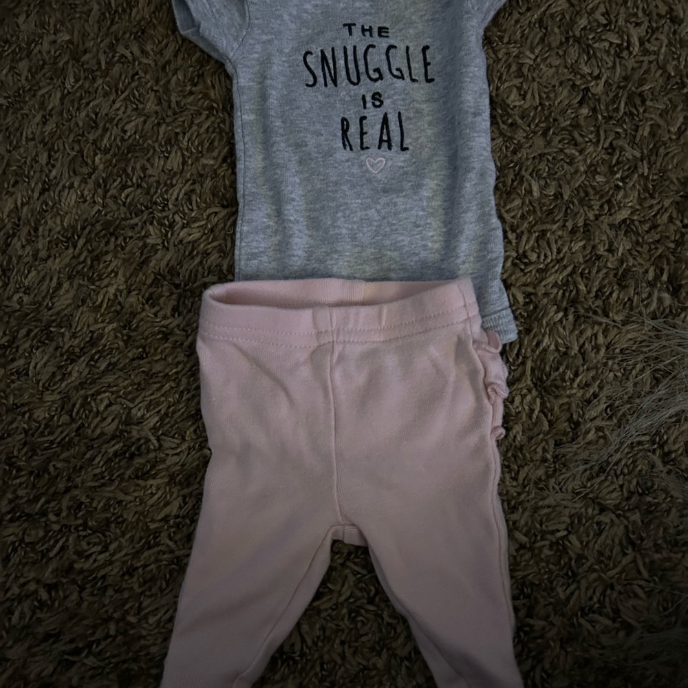 Carter's Gray and Pink Kids Matching Set